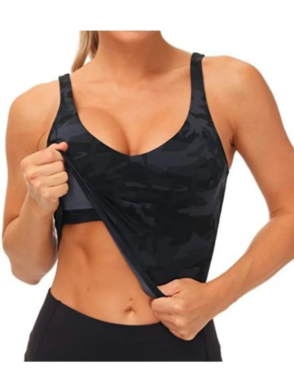 Women's Longline Wirefree Sports Bra - Padded Medium Support for Yoga & Gym